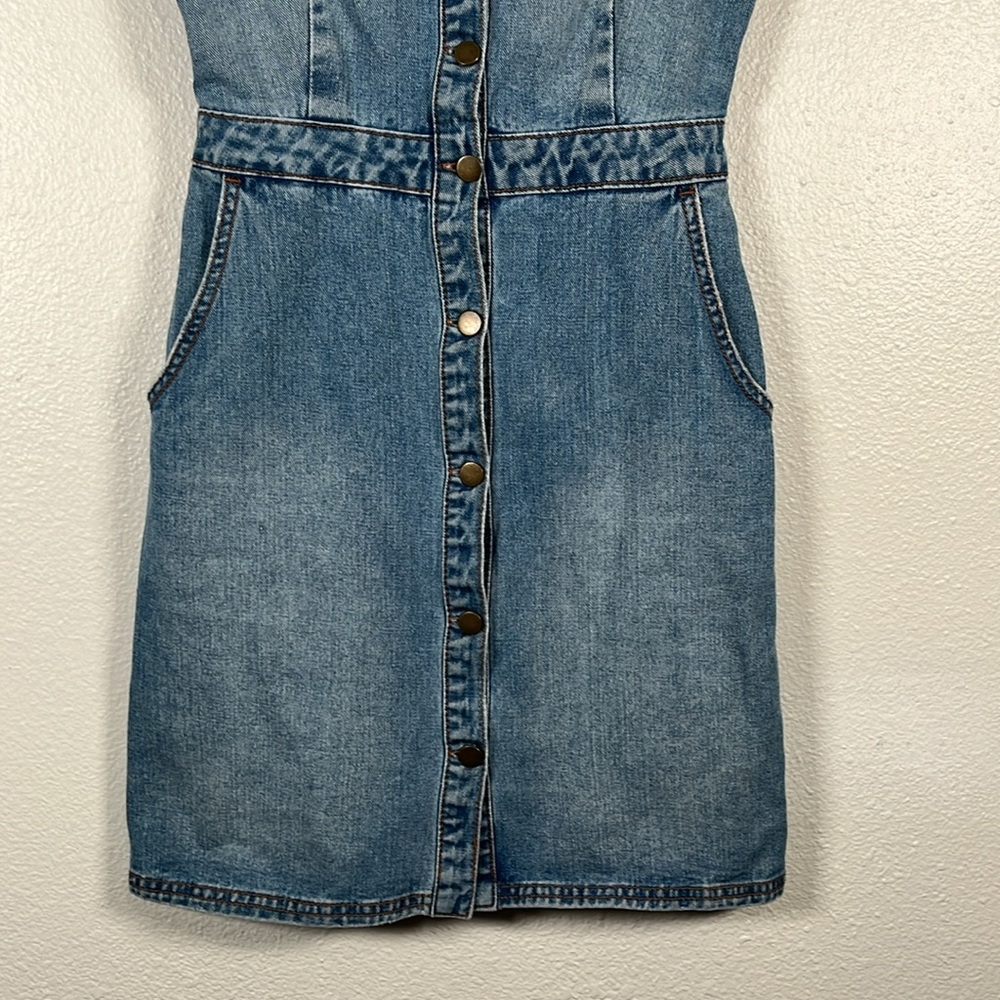Denim Button-Front Dress - Picture 3 of 9